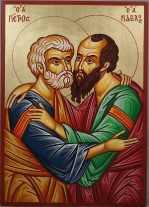 Ikona uścisku świętych apostołów Piotra i Pawła